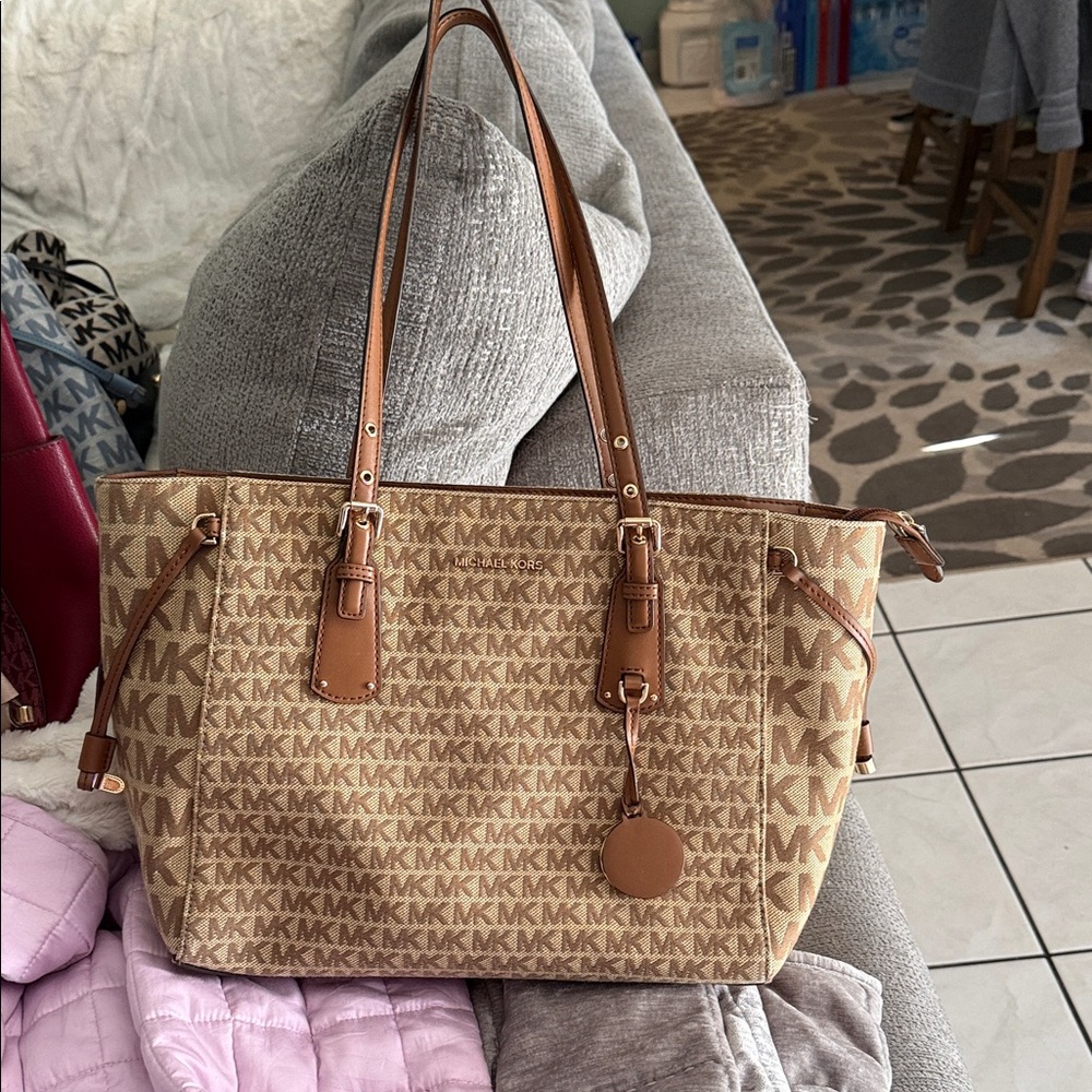 Michael Kors Tan MK Logo Tote